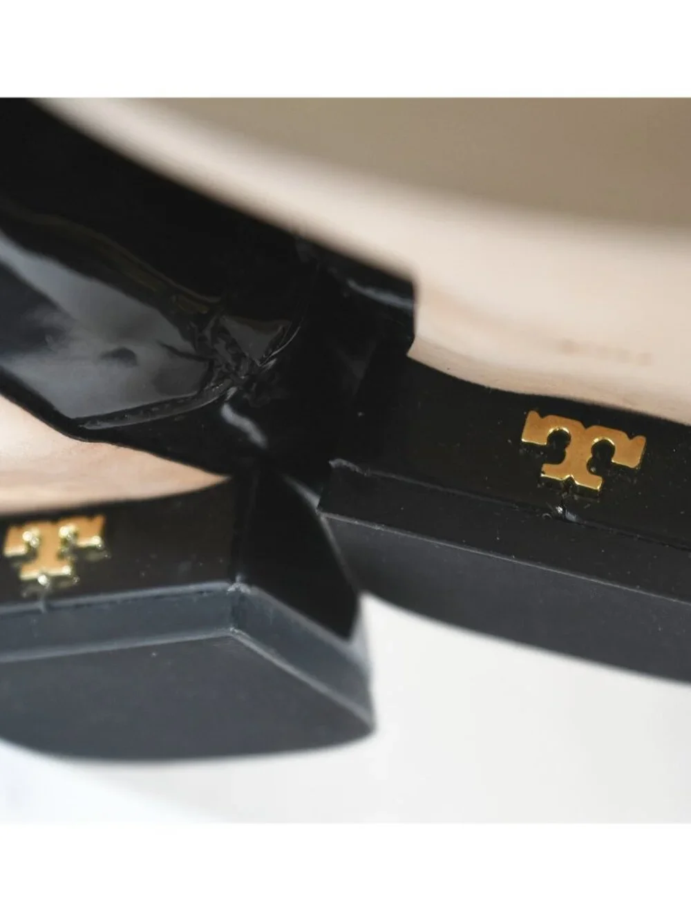 $650 TORY BURCH Over the Knee Boot ZIP PATENT BLACK GOLD LOGO 6 US  (MW1)